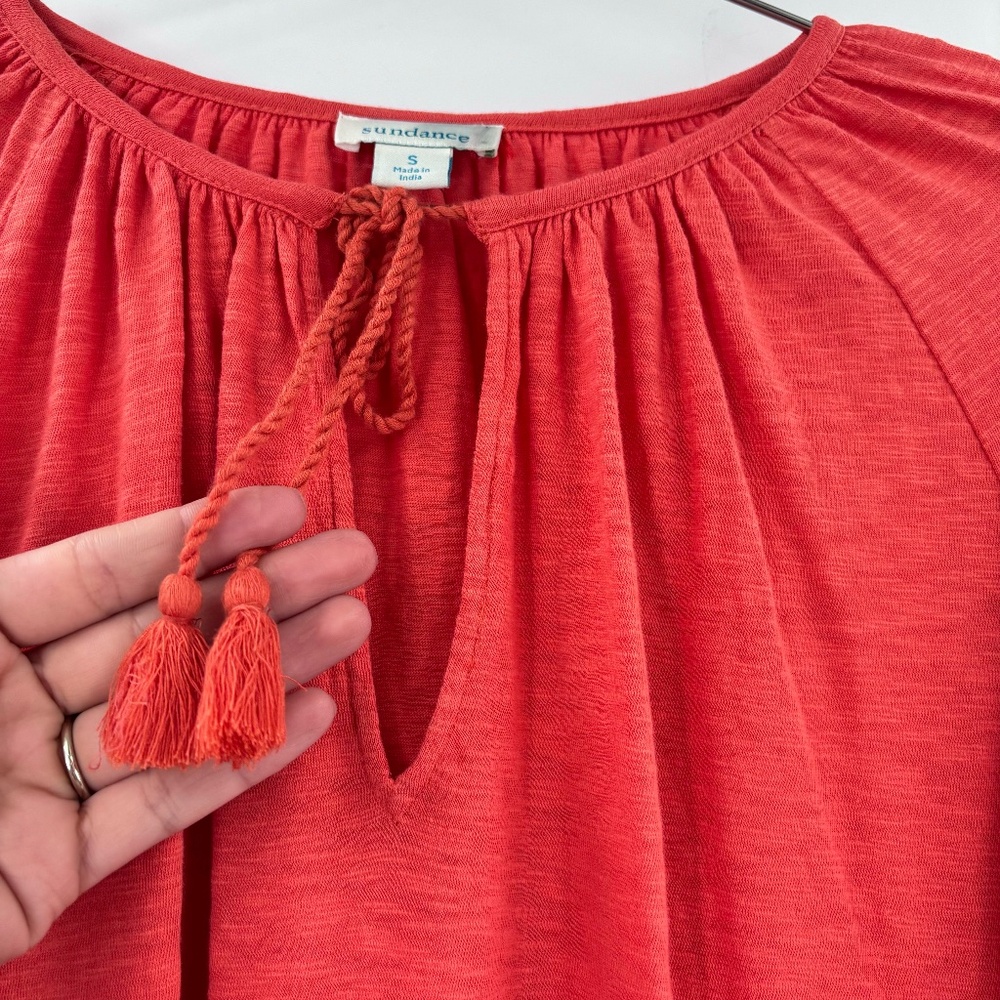 Sundance Bell Sleeve Crochet Lace Blouse Orange Size Small - Picture 3 of 7